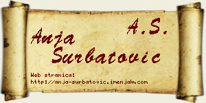 Anja Šurbatović vizit kartica